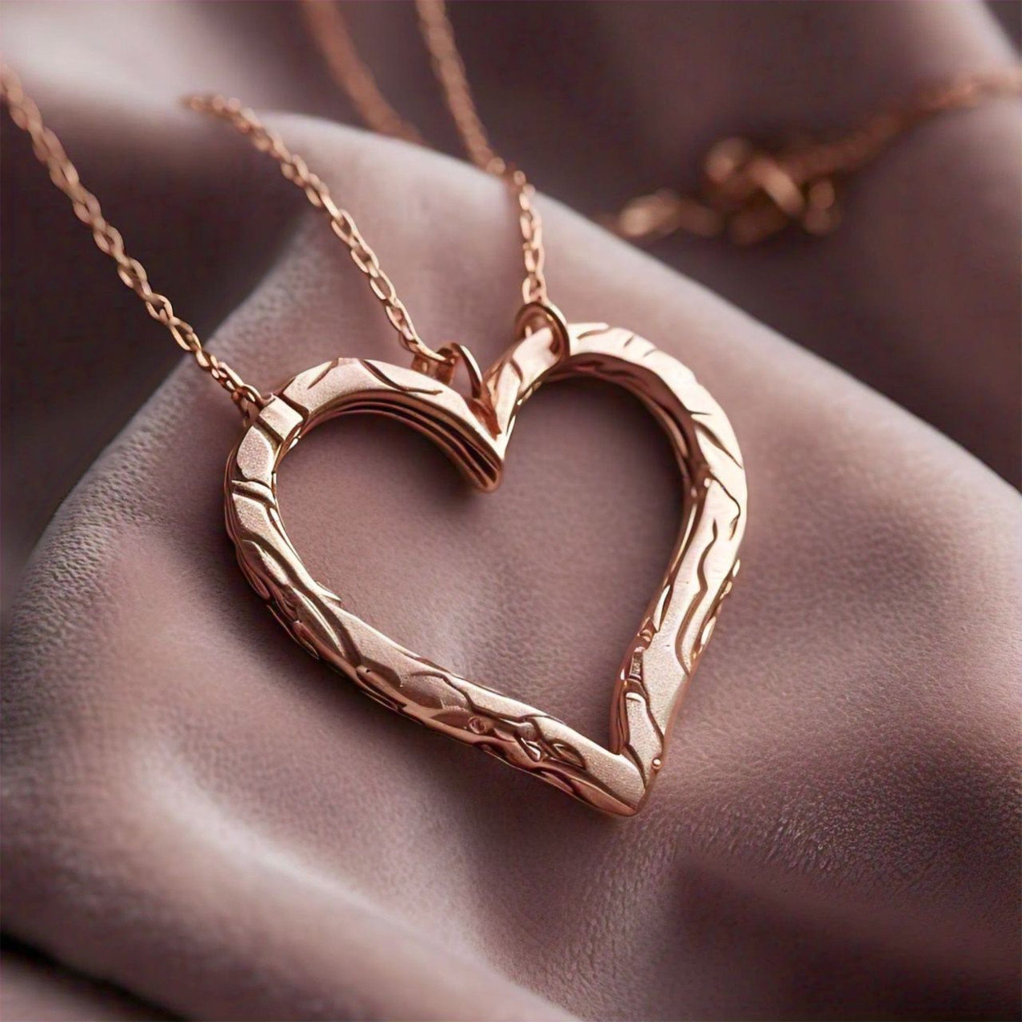 Rose Gold Heart Necklace selling