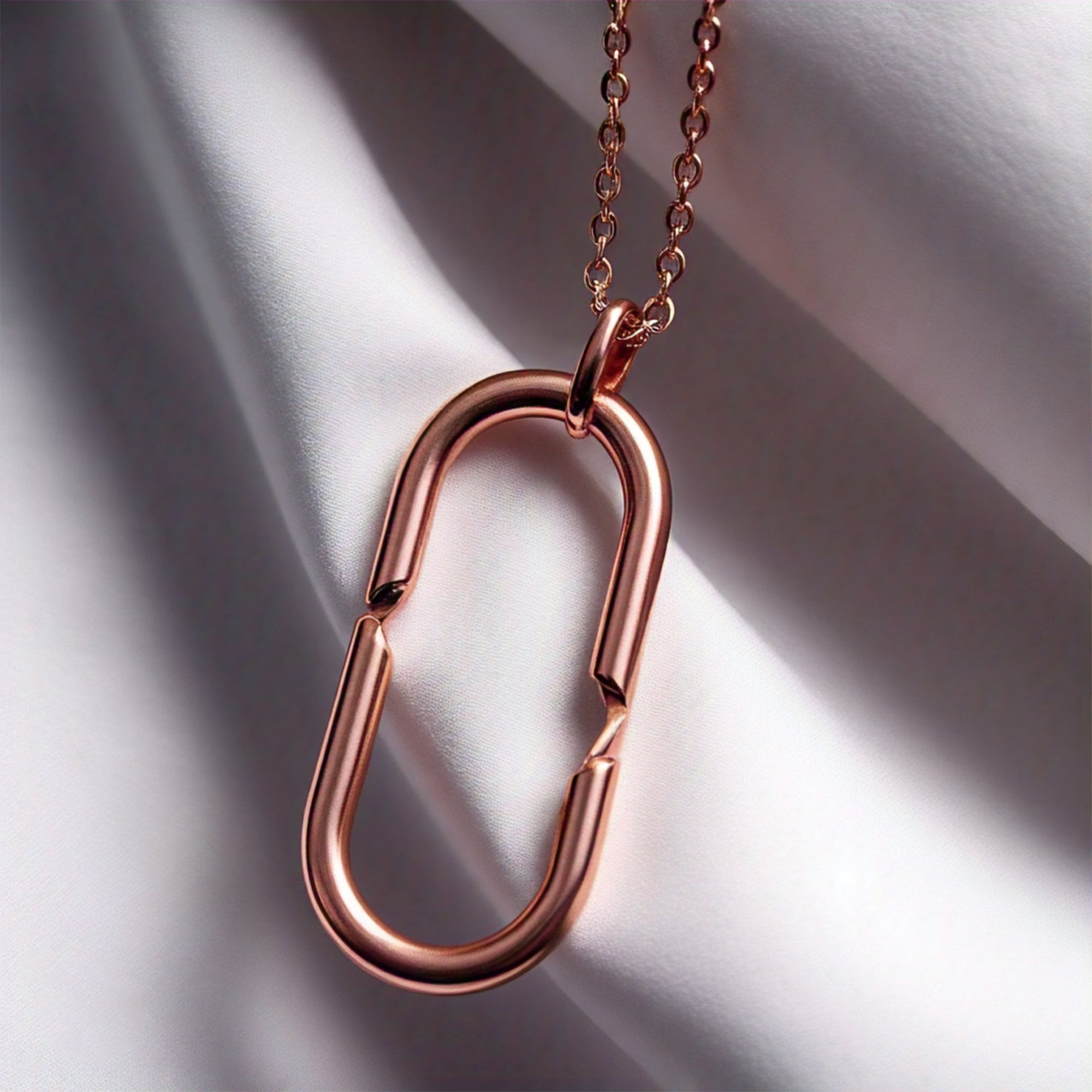 Kamala Rose Gold Carabiner Charm Pandora Necklace