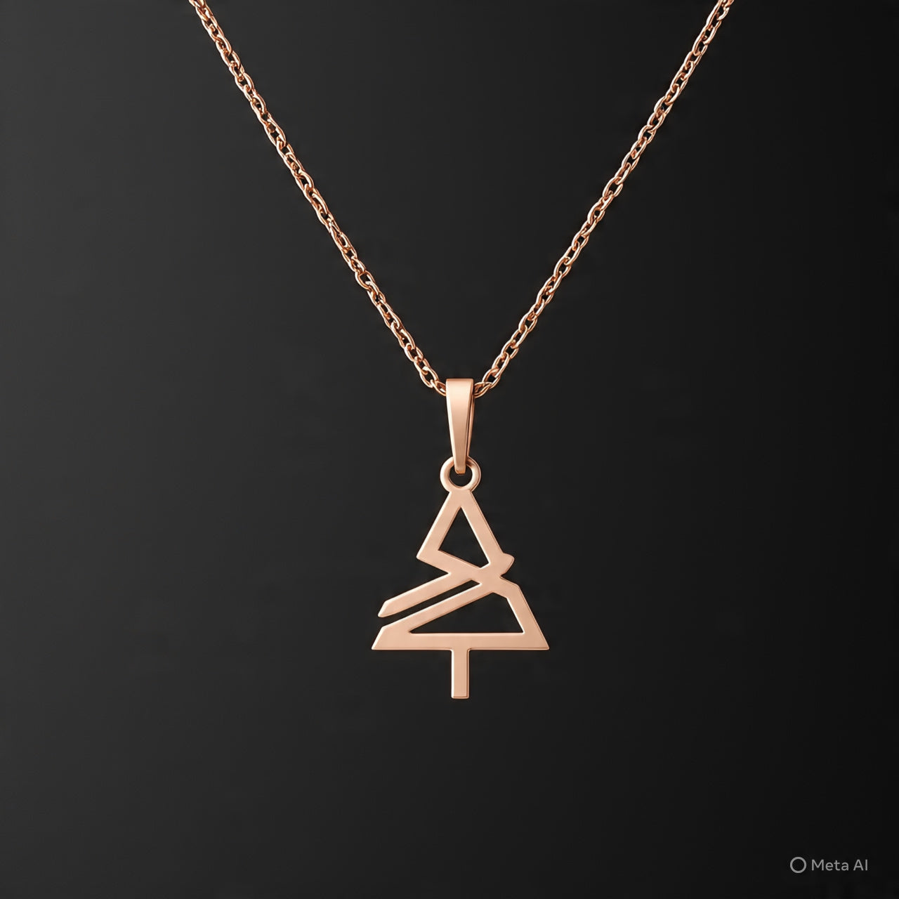 Thallo Rose Gold Christmas Tree Charm Pandora Necklace