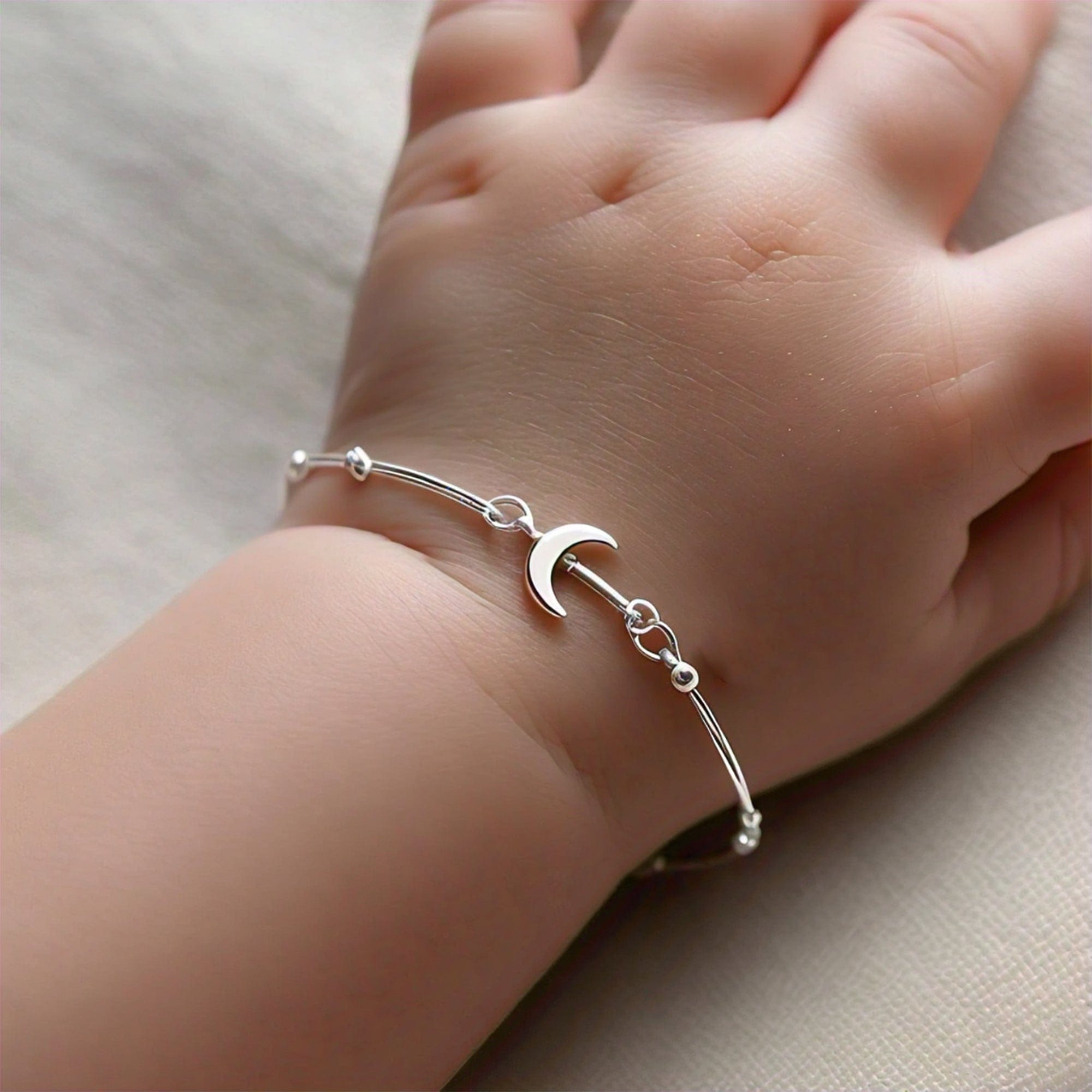 The Nutan Art Jewelry Bracelets Alcyone Sterling Silver Crescent Moon Pandora Infant Childrens Bracelet