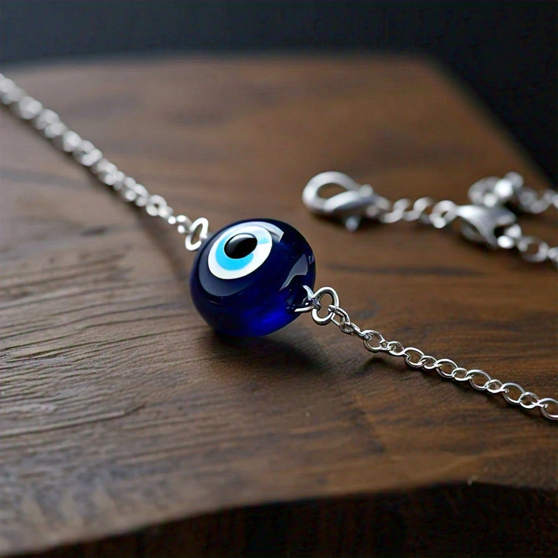 The Nutan Art Jewelry Bracelets Asia Sterling Silver Blue Evil Eye Bracelet Chain For Man & Women