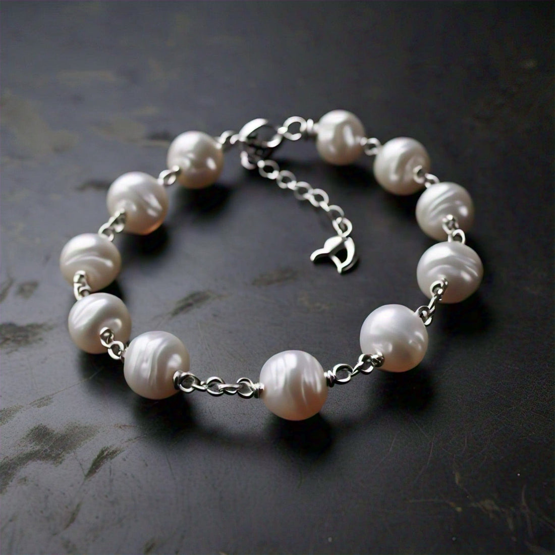 The Nutan Art Jewelry Bracelets Cyrene Sterling Silver Real Natural Small Pearl Beads Bracelet