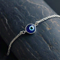 The Nutan Art Jewelry Bracelets Freyja Blue Evil Eye Sterling Silver Bracelet Chain For Women & Man