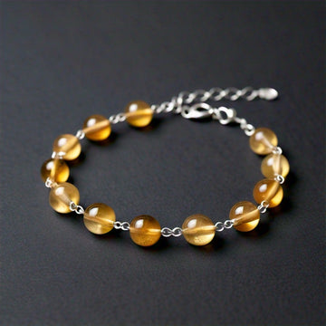 The Nutan Art Jewelry Bracelets Ilithiya Sterling Silver Citrine Crystal Beads Stone Bracelet