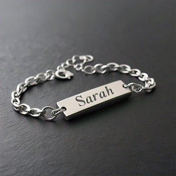 The Nutan Art Jewelry Bracelets Nona Your Personal Custom Men's & Ladies Silver Engraved Name Bracelet