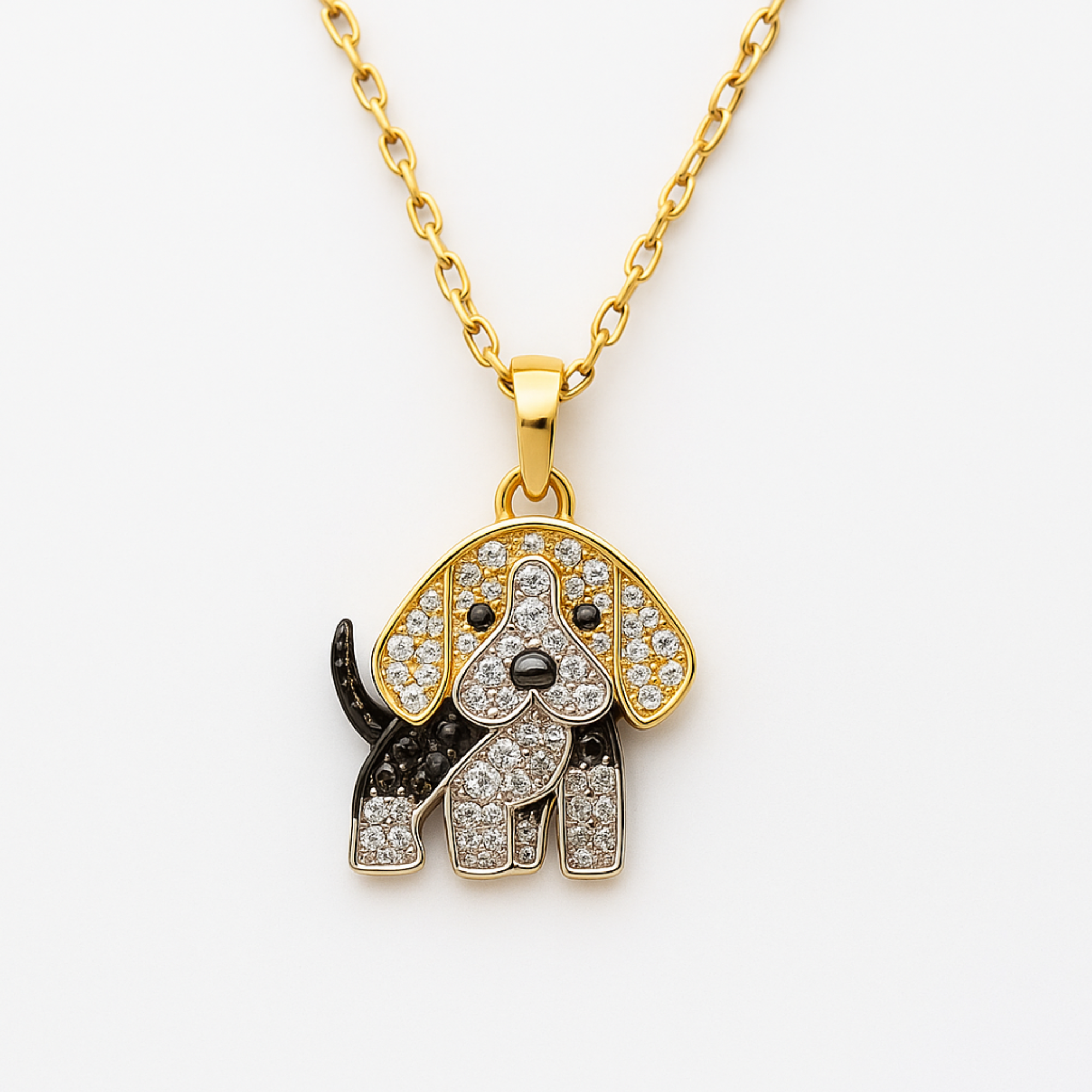 Drake Sterling Silver Puppy Dog Moissanite Necklace