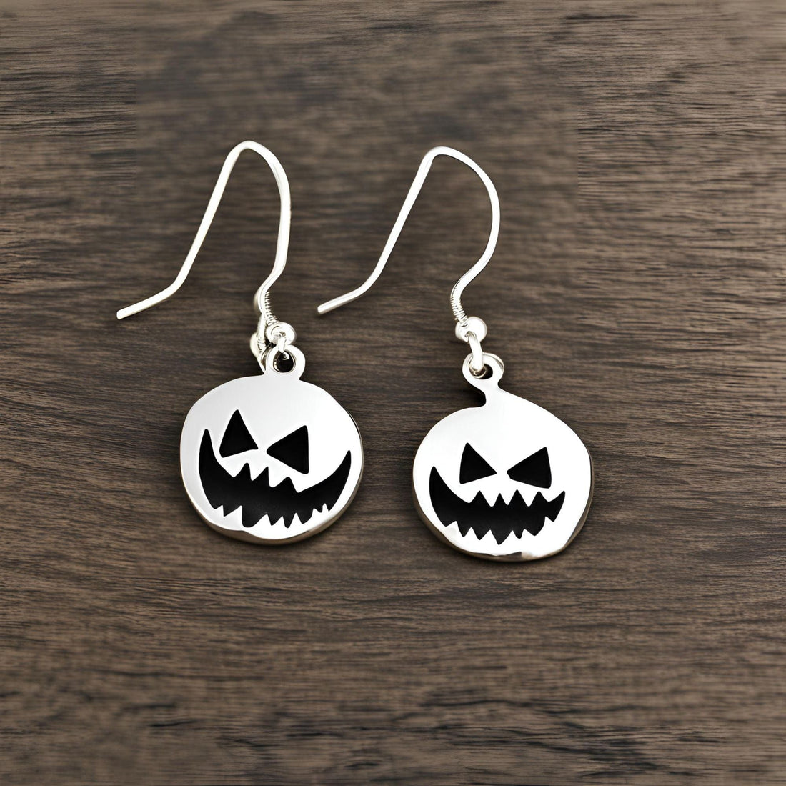 The Nutan Art Jewelry Earrings Rhea Pumpkin Sterling Silver Halloween Drop Earrings