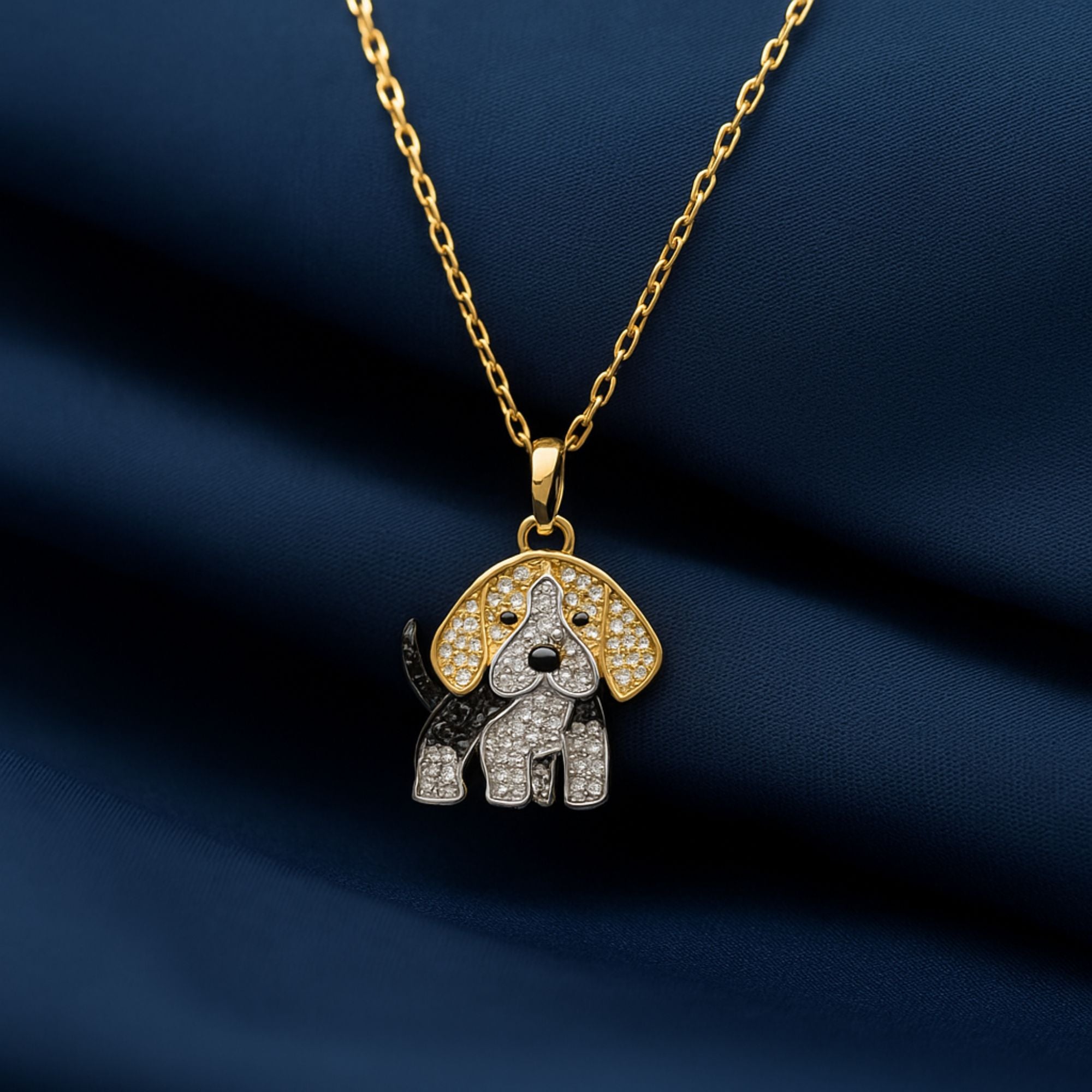 Drake Sterling Silver Puppy Dog Moissanite Necklace