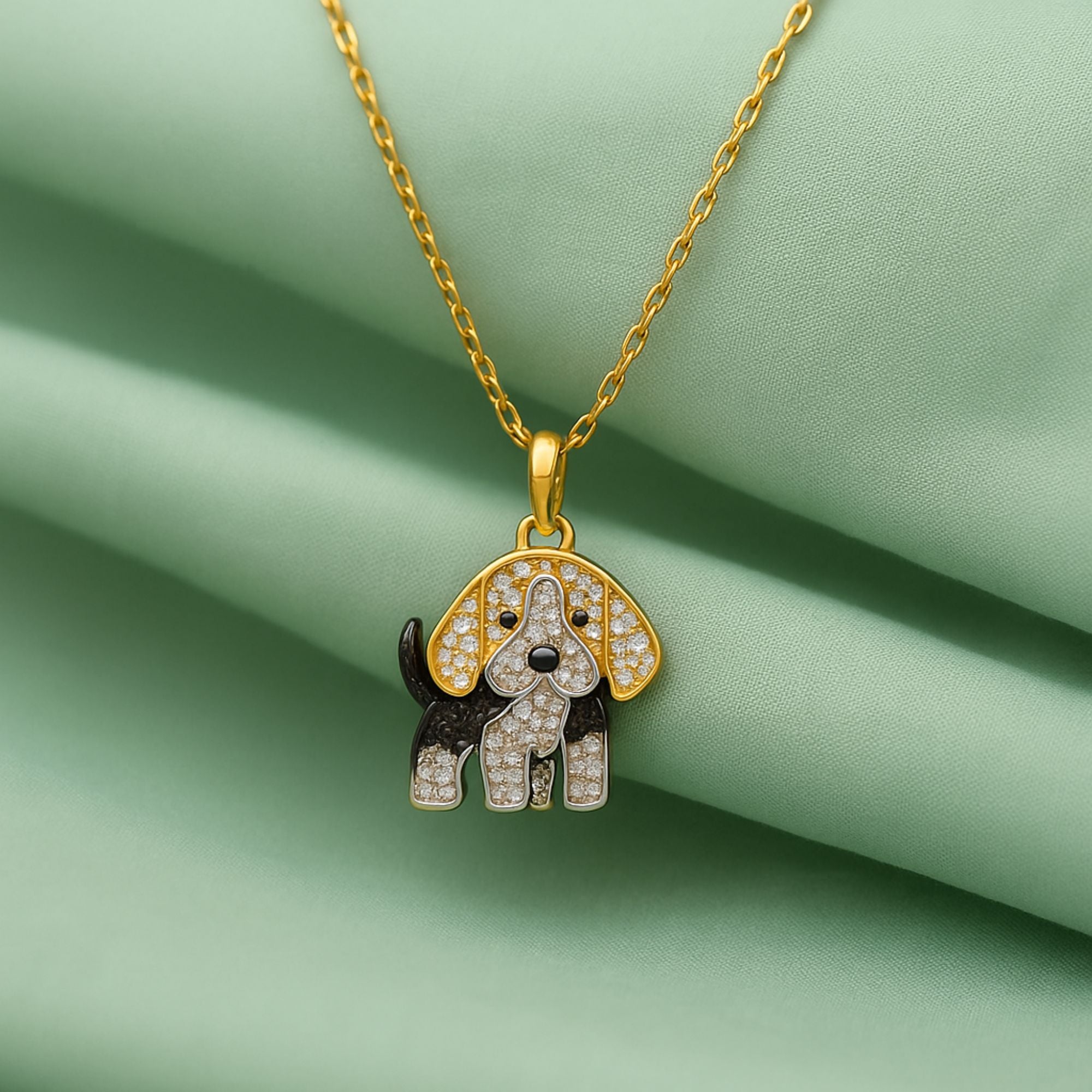 Drake Sterling Silver Puppy Dog Moissanite Necklace