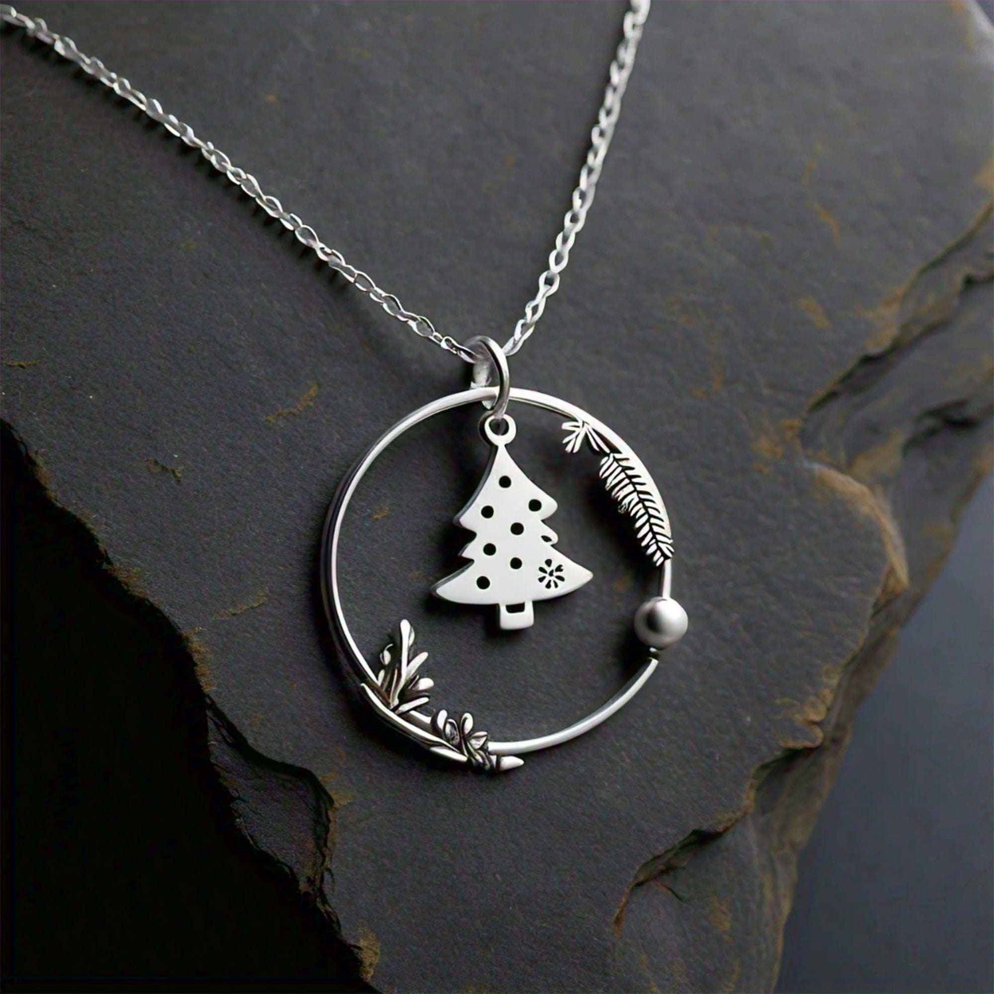 The Nutan Art Jewelry Necklaces Ciza Sterling Silver Christmas Tree Necklace