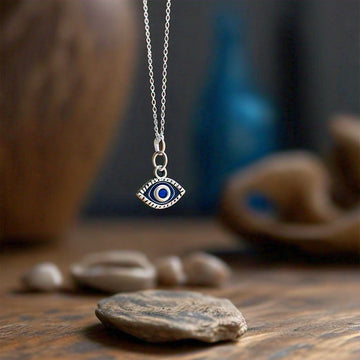 The Nutan Art Jewelry Necklaces Diana Sterling Silver Evil Eye Necklace Karma And Luck