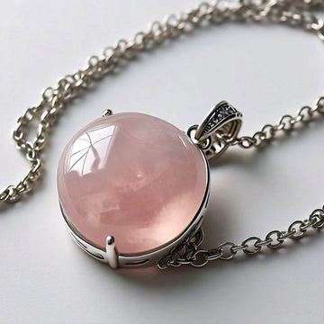 The Nutan Art Jewelry Necklaces Phoebe Sterling Silver Rose Quartz Minimalist Necklace