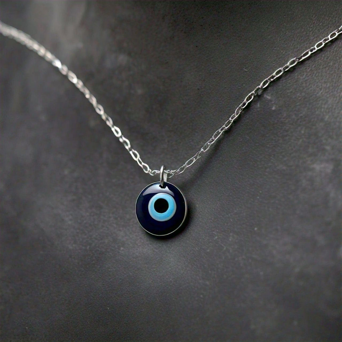 The Nutan Art Jewelry Necklaces Sabrina Sterling Silver Evil Eye Necklace