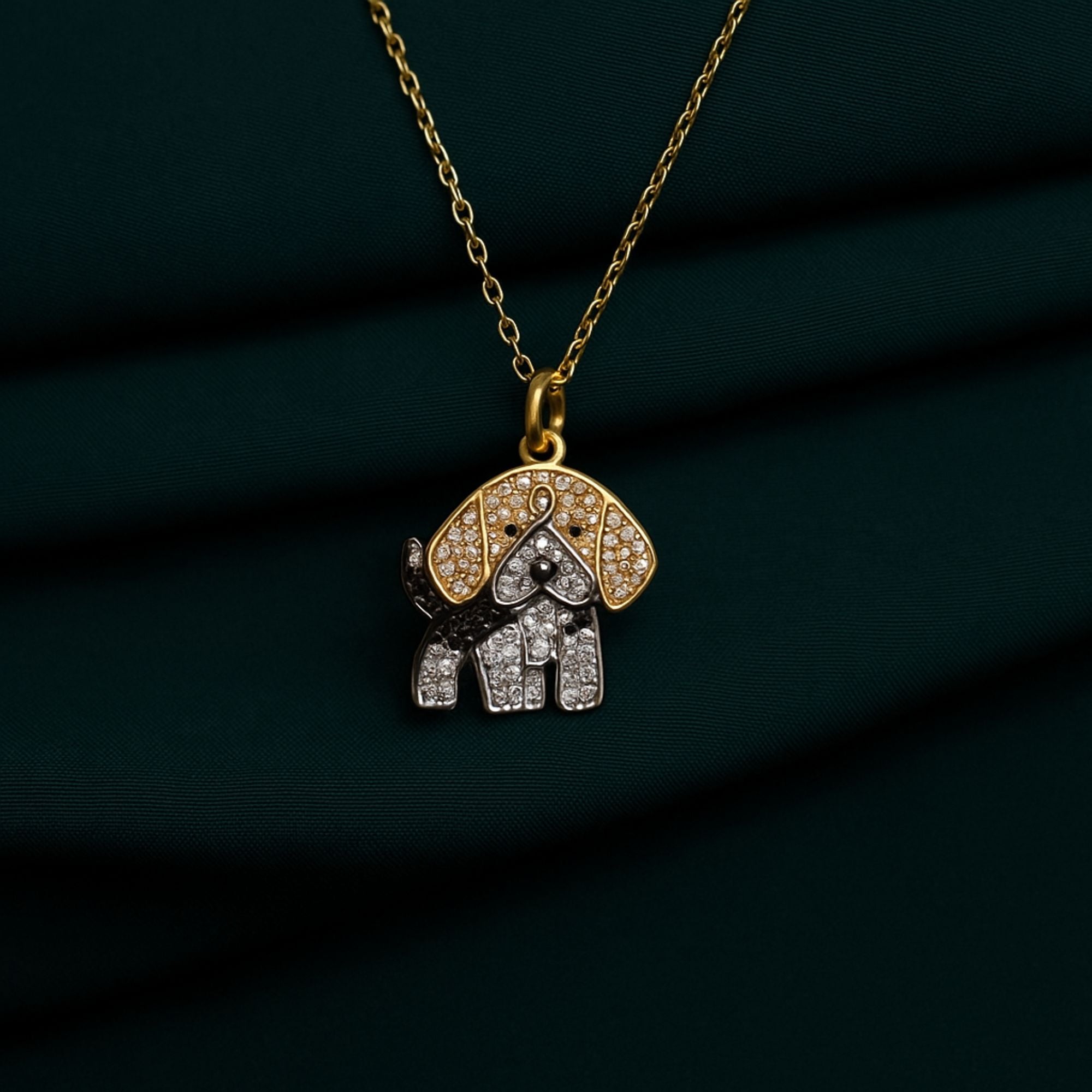Drake Sterling Silver Puppy Dog Moissanite Necklace