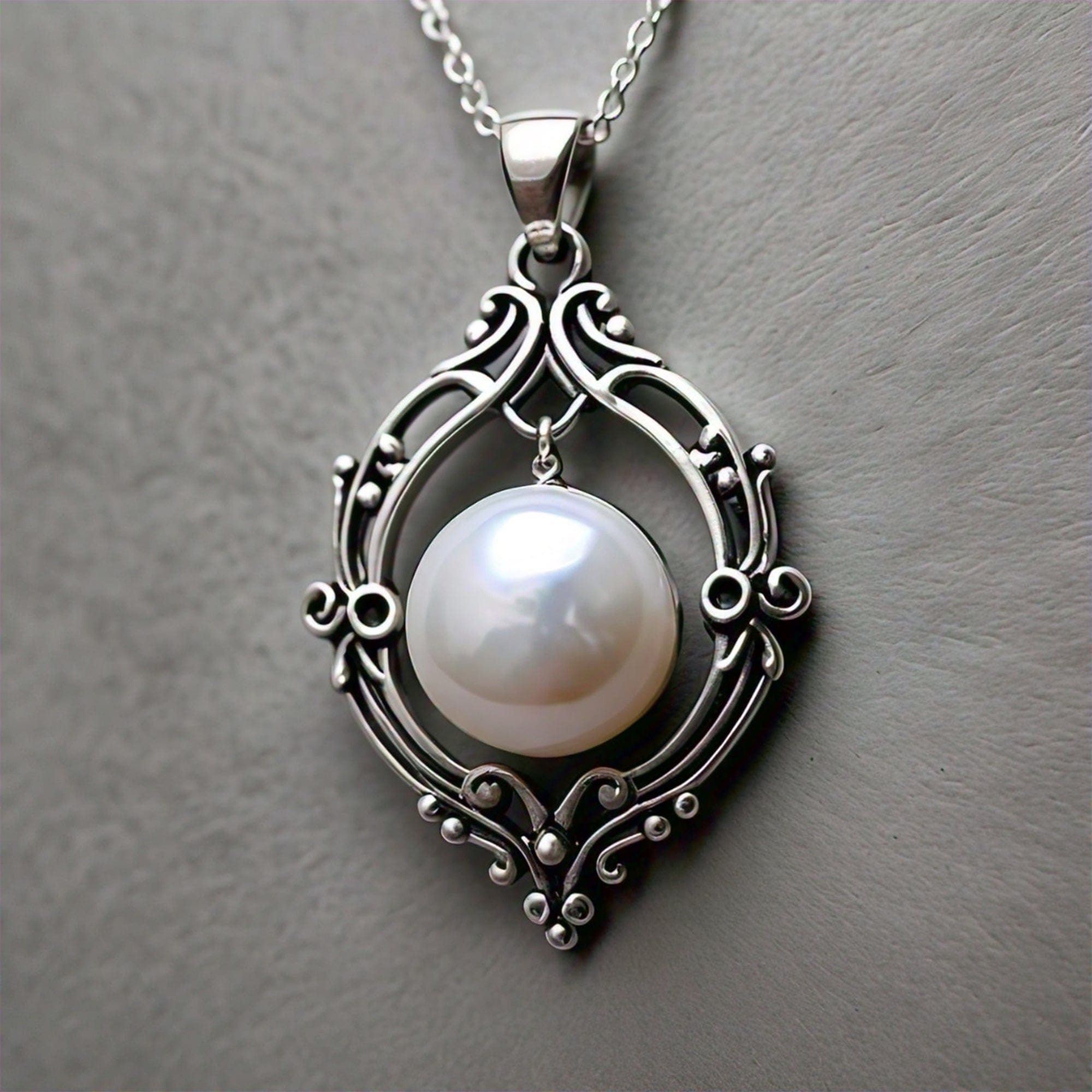 The Nutan Art Jewelry Pendants Alethea Handmade Freshwater Mother Pearl Sterling Silver Pendant