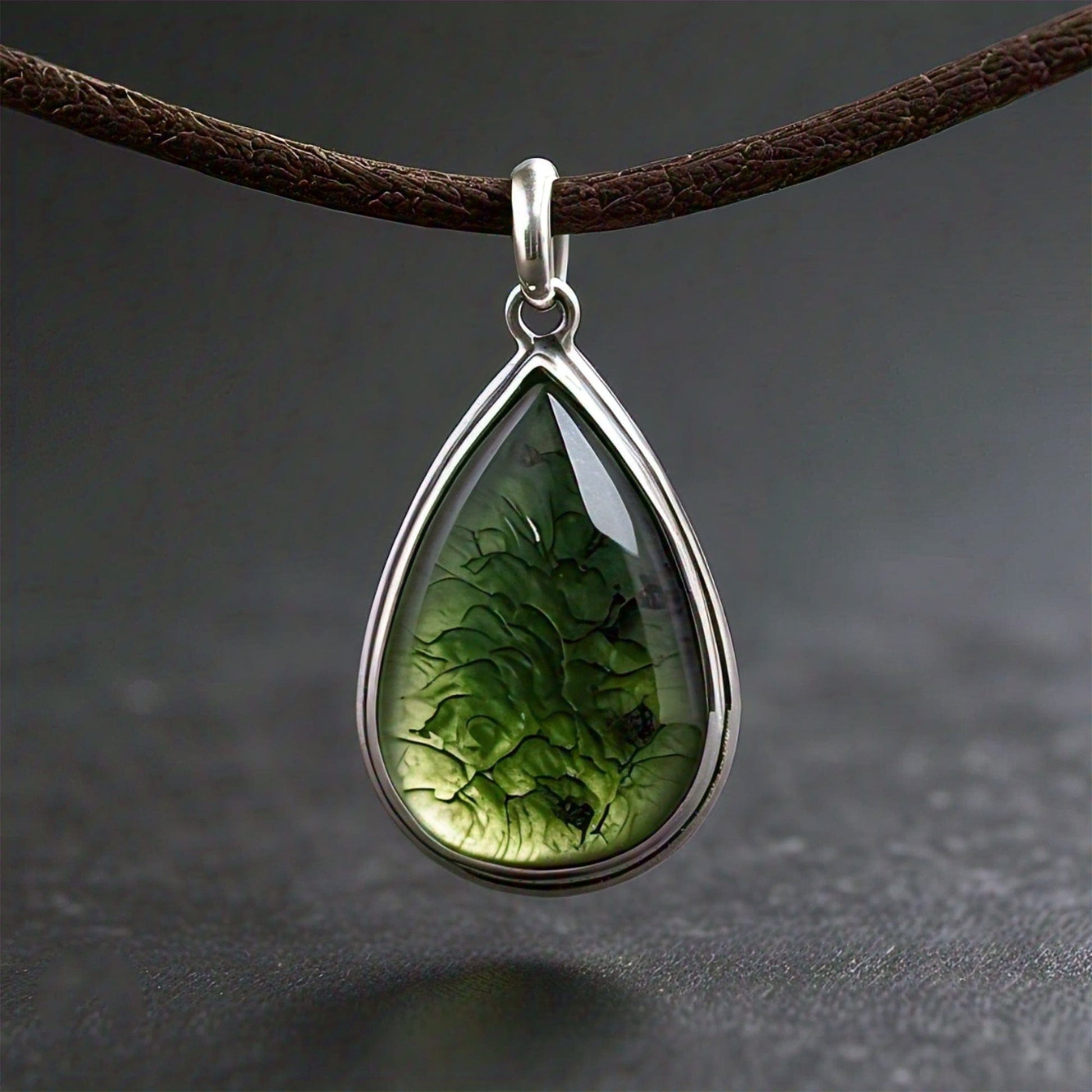 The Nutan Art Jewelry Pendants Aura Sterling Silver Handmade Antique Moldavite Pendant