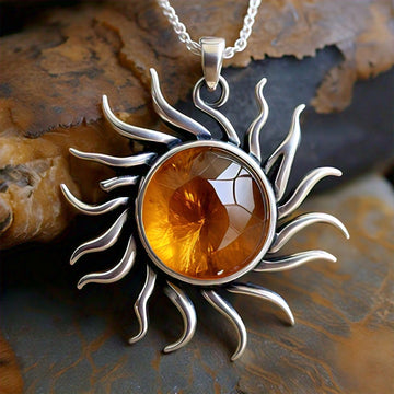 The Nutan Art Jewelry Pendants Enid Sterling Silver Sun Citrine Pendant