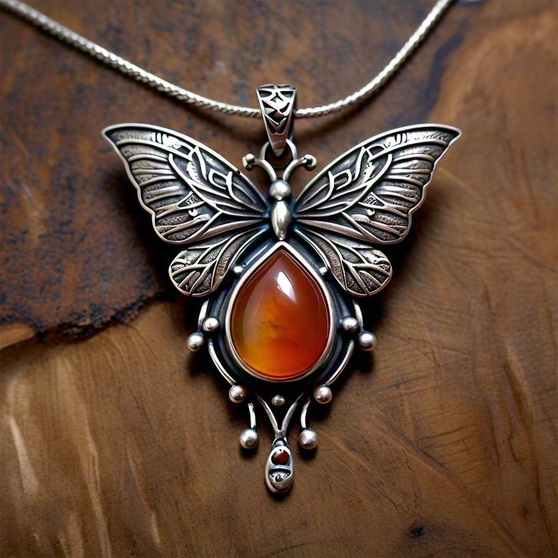 The Nutan Art Jewelry Pendants Hestia Sterling Silver Carnelian Butterfly Pendant Design Jewelry