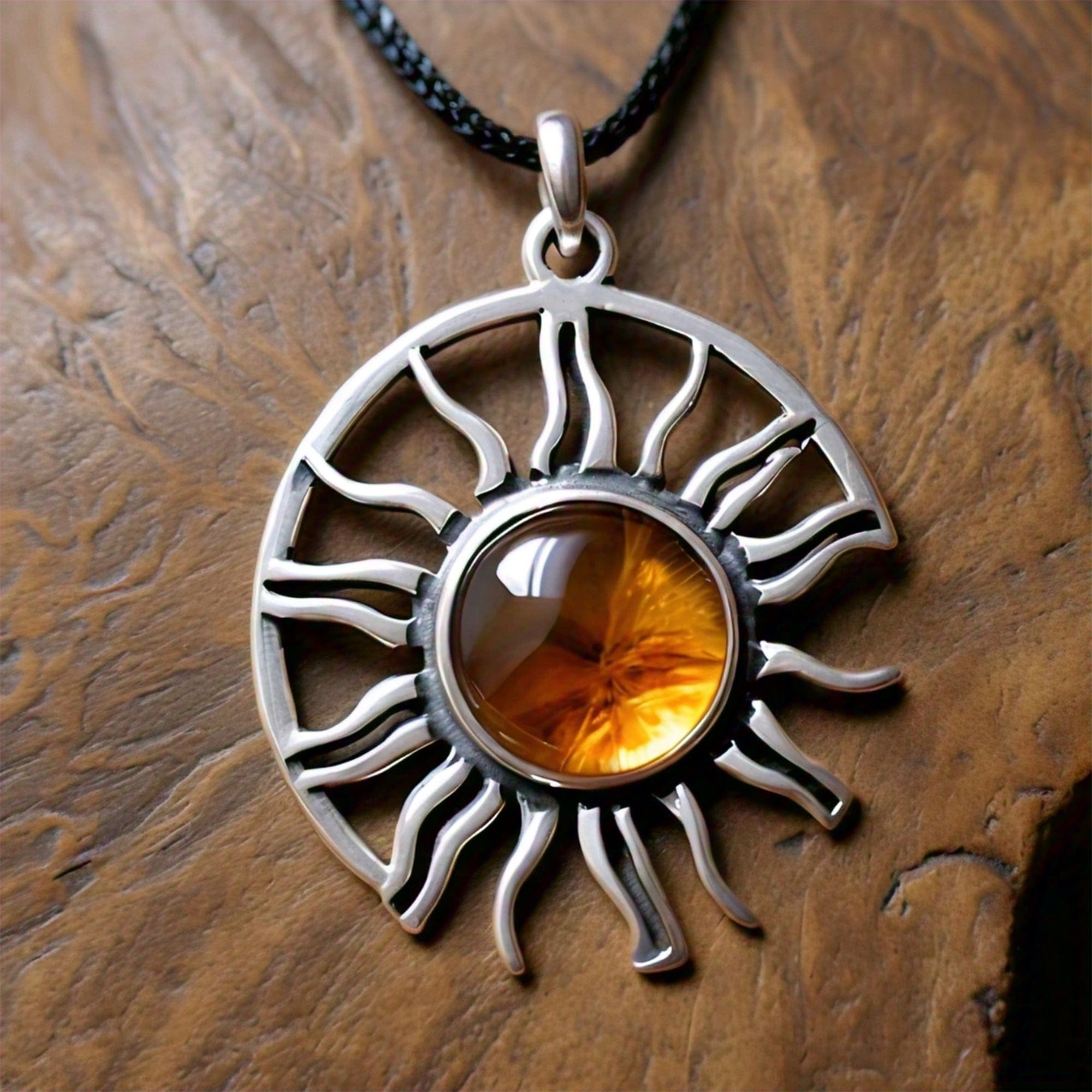 The Nutan Art Jewelry Pendants Lanthe Sterling Silver Handmade Sun Citrine Pendant