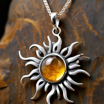 The Nutan Art Jewelry Pendants Maia Handmade Sterling Silver Sun Citrine Pendant