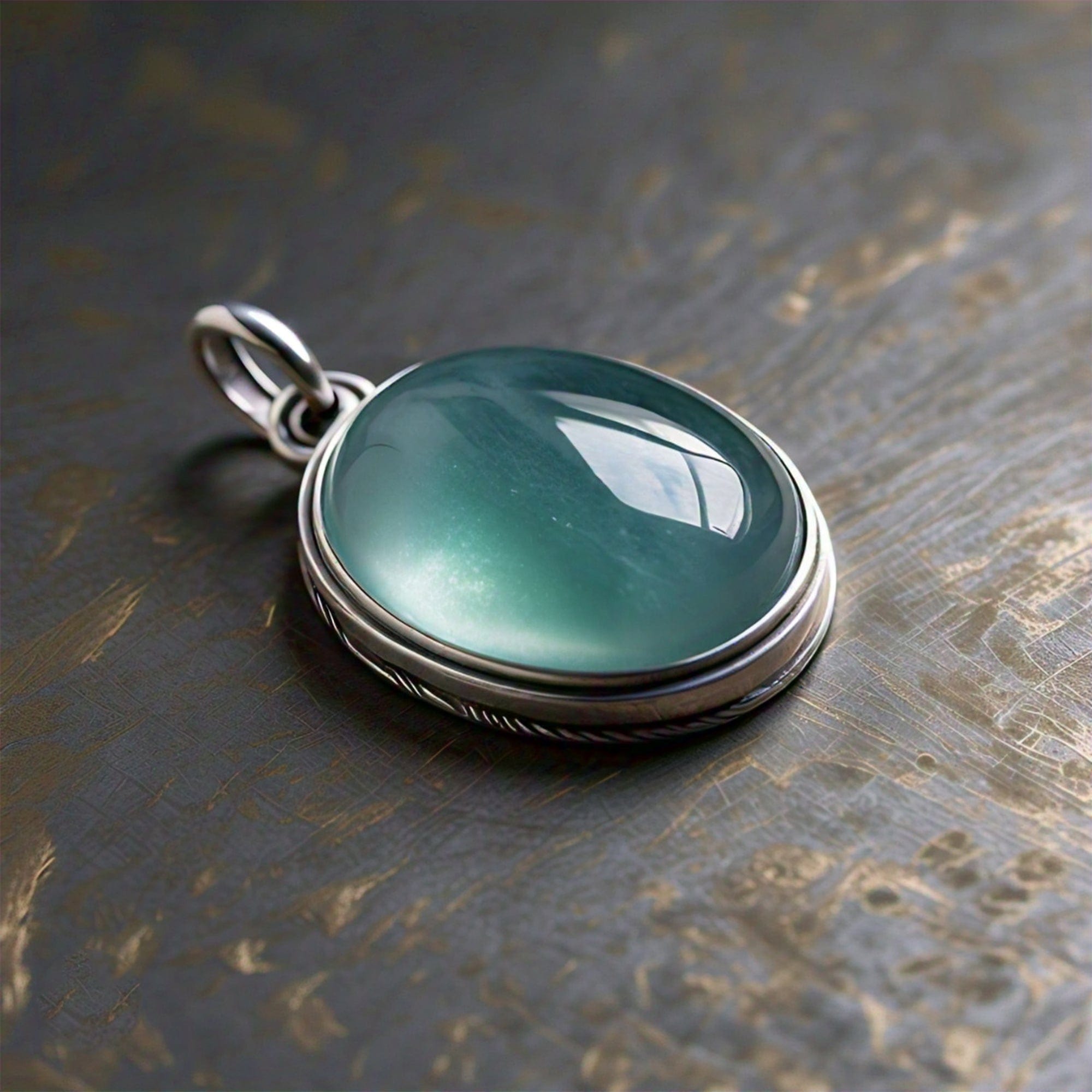The Nutan Art Jewelry Pendants Thora Simple Minimalist Sterling Silver Vintage Aquamarine Pendant