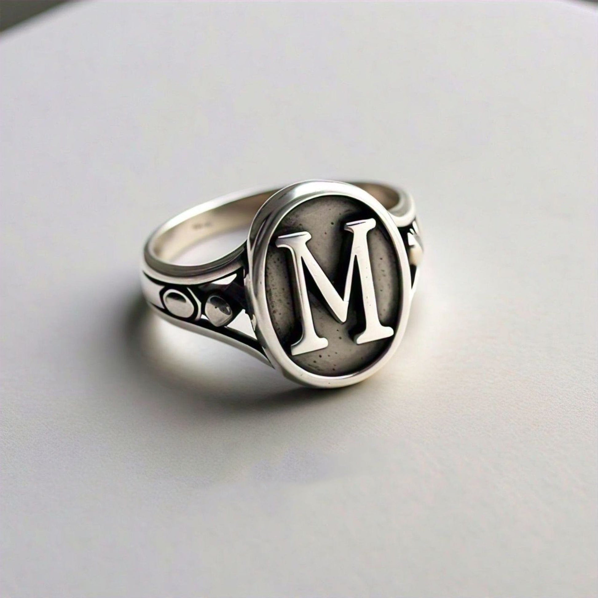 The Nutan Art Jewelry Rings Oliver Personalized Sterling Silver Signet Initial Letter Ring